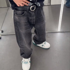 Men Vintage Pants Trousers Trendy Washed Straight Jeans MIJKO