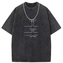 Men T Shirts Vintage old anime oversize printed short-sleeved T-shirt