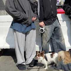 Mens Vintage Pants Mens Women's Old Baggy Trousers Straight Jeans MIJKO