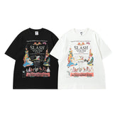 Men T Shirt Retro Short Sleeve T-shirt for Men and Women Summer Couple