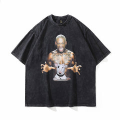 Men T Shirt Rodman Printed Short-Sleeved T-shirt Men's and Women's Loose Sports