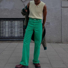 Rave Outfits Mens Vest Knitted V-neck