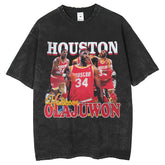 Men T Shirts Vintage Printed Street Tide Crew Neck Edged Short Sleeve T-Shirt