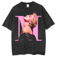 Mens T Shirts Printed High Street T-Shirt Loose Crew Neck Short Sleeves