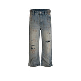 Men's Vintage Pants Rust-dyed white trousers men's and women's jeans MIJKO