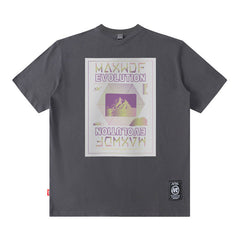 T-shirt Rétro Hip-Hop Imprimé à Manches Courtes pour Hommes et Femmes