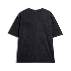 T-shirt Homme Imprimé Délavé Vintage Manches Courtes T-shirt Homme et Femme Hip Hop