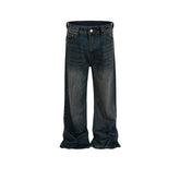 Men's Vintage Pants Men's Clothing Women's Washed Old Trousers Slight Wide Foot Jeans MIJKO