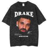 Mens T Shirts Hip Hop Rapper Wash Do Old Crew Neck