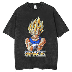 Mens T Shirts Make Old Loose Dragon Ball Vegeta Print Vintage T-Shirt
