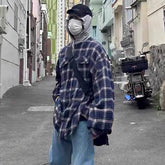 Mens Jacket Plaid Hooded Jacket MIJKO