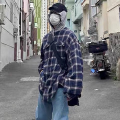 Mens Jacket Plaid Hooded Jacket MIJKO