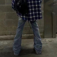 Men's Vintage Pants Men's Women's Spring and Summer Wash Water-polished White Trousers Pull Jeans MIJKO