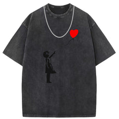 Mens T Shirts Cotton Short Sleeve T-Shirt Batik Washed Old Punk