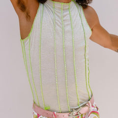 Rave Outfits Mens Vest White Stripes