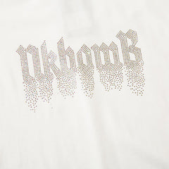 Men Long Sleeve T Shirt Embedded Diamond Loose Cut Ripped