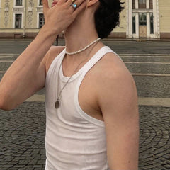 Rave Outfits Mens Vest Bottoming Shirt