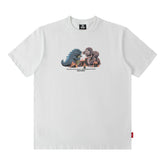T-shirt homme à manches courtes imprimé dessin animé Hip-hop décontracté à col rond pour homme et femme