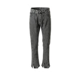 Men Vintage Pants Splicing Wide-footed Trousers Washed Old Jeans MIJKO