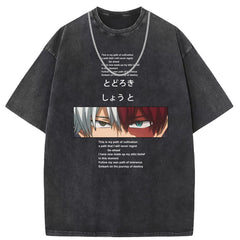 Men T Shirts Washed old punk cotton printed short-sleeved T-shirt