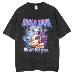 Men T Shirts Girls Portrait Letter Short Sleeve T-Shirt Harajuku Print