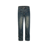 Mens Vintage Pants Splicing Trousers Washed Jeans MIJKO