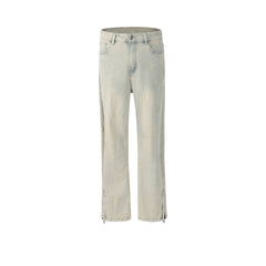 Men Vintage Pants washed old trousers men's and women's slightly pulled trousers slim-fitting jeans MIJKO