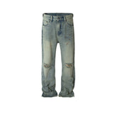 Men Vintage Pants Design Trousers Ripped Old Jeans MIJKO