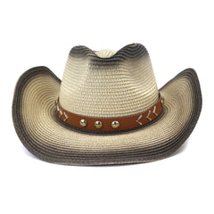 Chapeaux de cowboy en paille pour hommes et femmes - Chapeau de paille de plage/extérieur