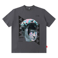 T-shirt homme Rétro Marque de mode T-shirt à manches courtes Homme et Femme Ample Pur Coton Couple