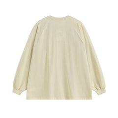 Men Long Sleeve T Shirt Stitching Simple Letter Printing Loose