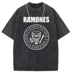 Men T Shirts Washed and old printed short-sleeved T-shirt loose and casual