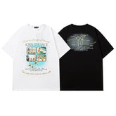 T-shirt Homme Imprimé Vintage Hip Hop Manches Courtes T-shirt Homme et Femme Décontracté