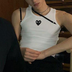 Rave Outfits Mens Vest Stitching Printing