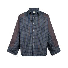 Mens Jacket Spliced Plaid Jacket MIJKO