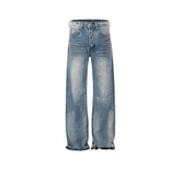 Men's Vintage Pants Men's Women's Vintage Washed Old Trousers Jeans MIJKO