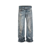 Men's Vintage Pants Men's Women's High Street Straight Pants Jeans MIJKO