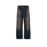Men's Vintage Pants Men's Women's Wide Pants Old Splicing Jeans MIJKO
