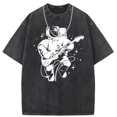 Men T Shirts Washed High Street Printed Short Sleeve T-Shirt Loose Casual