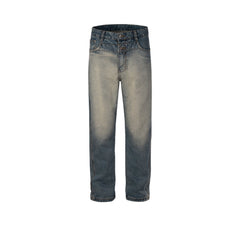 Men's Vintage Pants Trousers Men's and Women's Washed Straight Jeans MIJKO