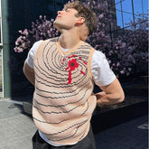 Rave Outfits Mens Vest Printed T-shirt