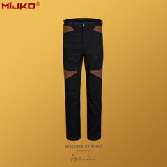 Mens Vintage Pants Zip Casual Wide-footed Pants MIJKO