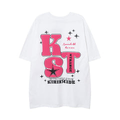 T-shirt Homme Imprimé Lettres Manches Courtes T-shirt Ample Hommes et Femmes Décontracté