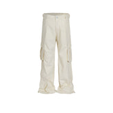 Men's Vintage Pants Multi-Pocket Unisex Spliced Optional Wide-Foot Casual Pants MIJKO
