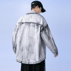 Men's Spring Plus Size Loose Vintage Denim Jacket Men's Casual Top Men Denim Jacket