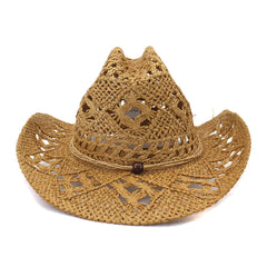 Chapeaux de cowboy en paille pour hommes et femmes, chapeau de paille d'extérieur, printemps et été