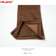 Men's Vintage Pants Zip-up Pants Casual Plush Pants MIJKO