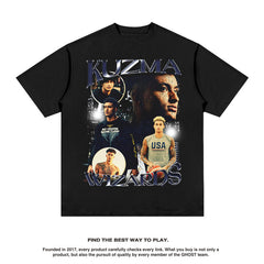 Nba T Shirt Kuzma European and American High Street Short Sleeve T-shirt Top American Street Loose Men and Women