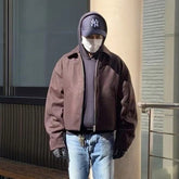 Men Jacket Splicing Design Neutral Woolen Unisex Short Jacket MIJKO