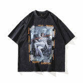 T-shirt Homme Imprimé Rétro Portrait Manches Courtes Ample